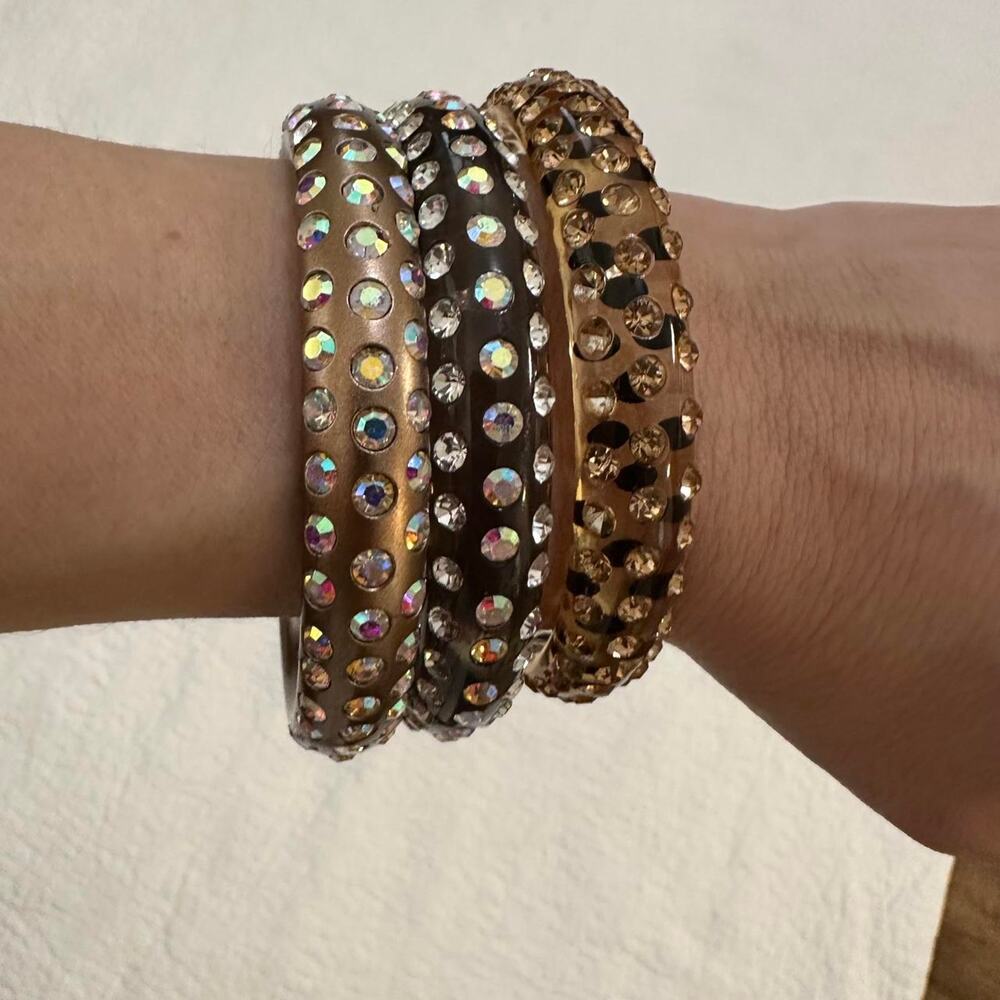Y2k rhinestone bangle bracelet set